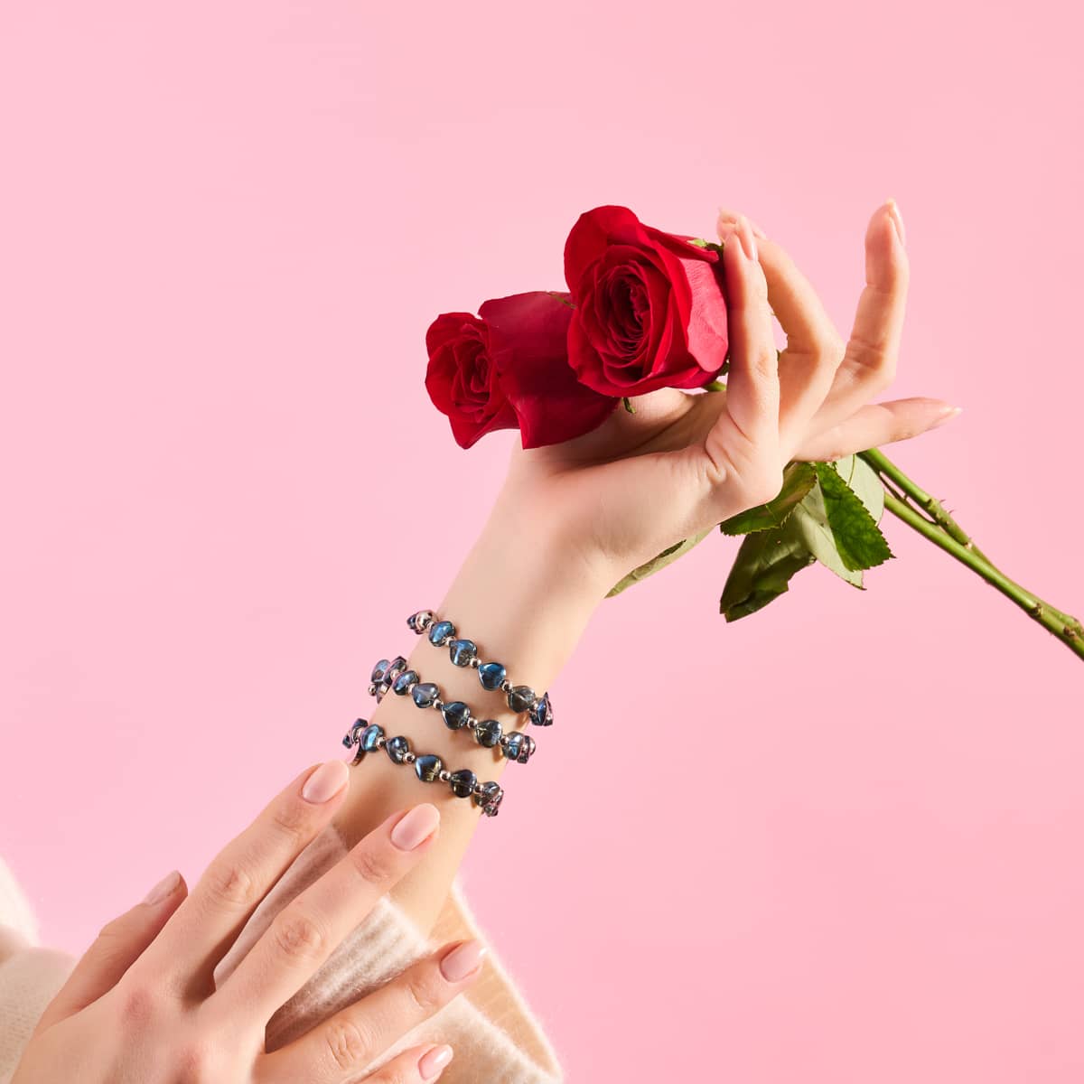 Blaue Liebe | Infinity Herzen Armband
